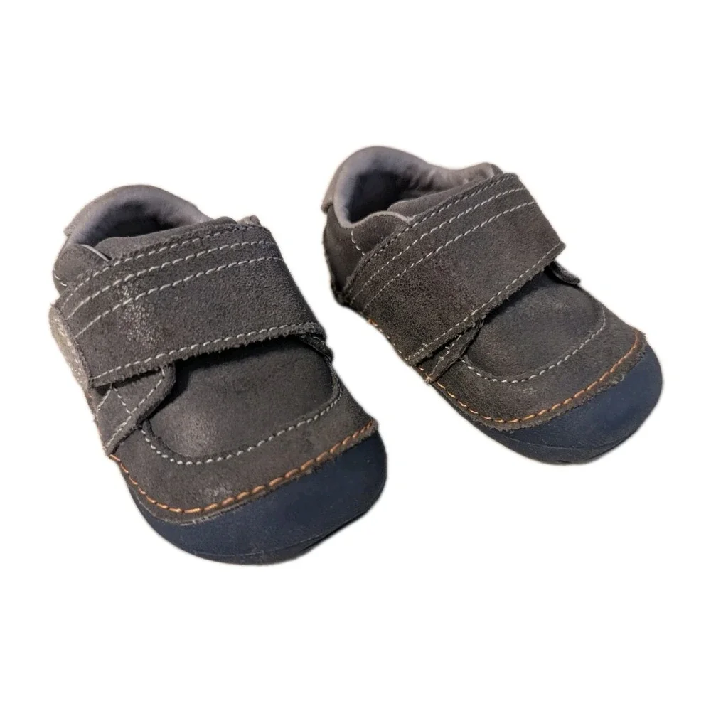 Stride Rite Infant Kid's Soft Motion SM Kellen Sneaker Leather Blue Gray Size 3W